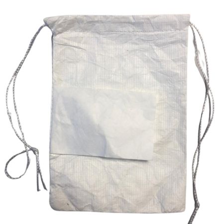 Imagem de Saco de amostra de solo em PEAD(HDPE) cor branca com cordão em poliéster costura reforçada 12 x 18 cm "TYVEK DUPONT" 