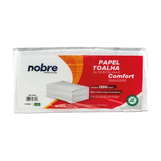 Imagem de PAPEL TOALHA INTERFOLHAS CONFORT 20X22 100% CELULOSE - 1250 FOLHAS