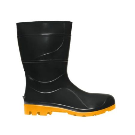 Imagem de BOTA PVC PRETA SOLA AMARELA FORRO CANO 28cm - Nº 39 - CARTOM