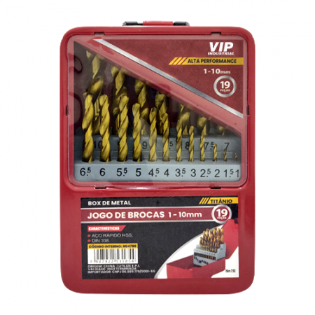 Imagem de JG BROCAS TITÂNIO 1,0mm a 10mm [19 PÇS]