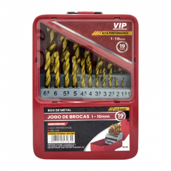 Imagem de JG BROCAS TITÂNIO 1,0mm a 10mm [19 PÇS]