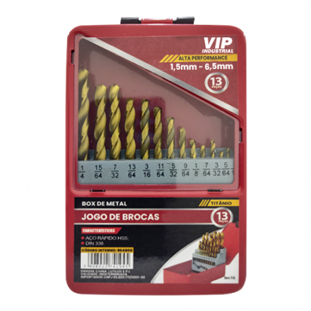 Imagem de JG BROCAS TITÂNIO 1,5mm a 6,5mm [13 PÇS]