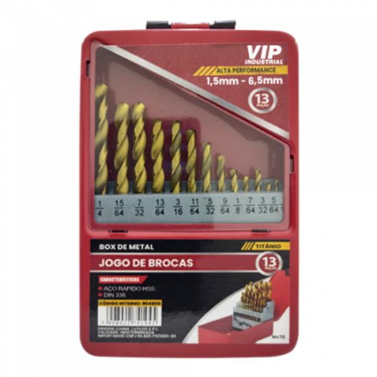 Imagem de JG BROCAS TITÂNIO 1,5mm a 6,5mm [13 PÇS]