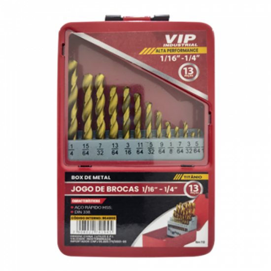 Imagem de JG BROCAS TITÂNIO 1/16" a 1/4" [13 PÇS]