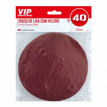 Imagem de DISCO LIXA C/ VELCRO - 5" 125mm GR 40 [C/10]