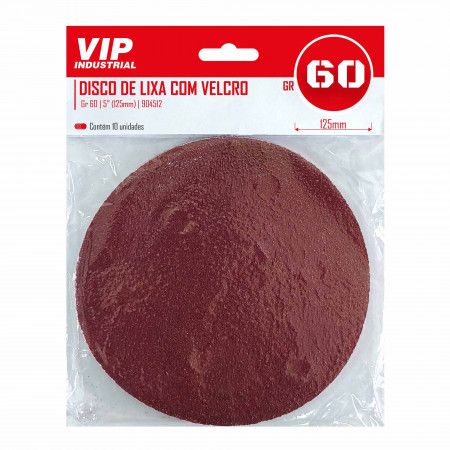 Imagem de DISCO LIXA C/ VELCRO - 5" 125mm GR 60 [C/10]