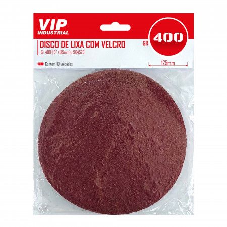 Imagem de DISCO LIXA C/ VELCRO - 5" 125mm GR 400 [C/10]