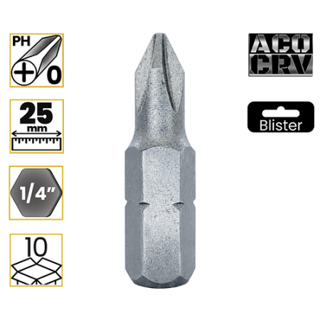 Imagem de BITS PHILLIPS PH0 - Enc. 1/4" x 25mm [C/10]