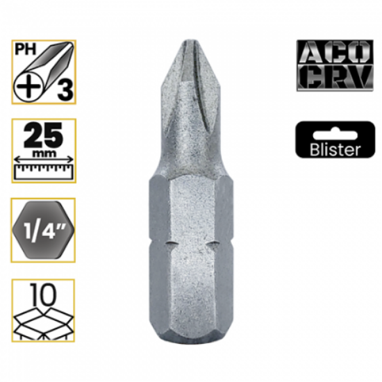 Imagem de BITS PHILLIPS PH3 - Enc. 1/4" x 25mm [C/10]
