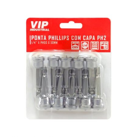 Imagem de PONTA PHILLIPS COM CAPA PH2 - Enc. 1/4" x 50mm [C/10]