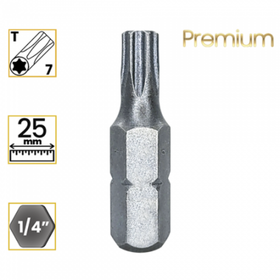 Imagem de BITS TORX PREMIUM T7 - Enc. 1/4" x 25mm