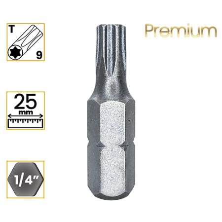 Imagem de BITS TORX PREMIUM T9 - Enc. 1/4" x 25mm