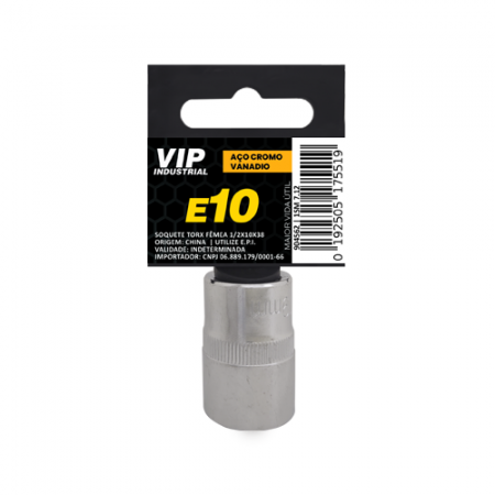 Imagem de SOQ TORX FÊMEA MANUAL CURTO E10 - Enc. 1/2" x 38mm