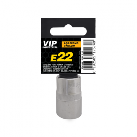 Imagem de SOQ TORX FÊMEA MANUAL CURTO E22 - Enc. 1/2" x 38mm