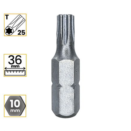 Imagem de BITS TORX CURTO PREMIUM T25 - Enc. 10mm x 36mm