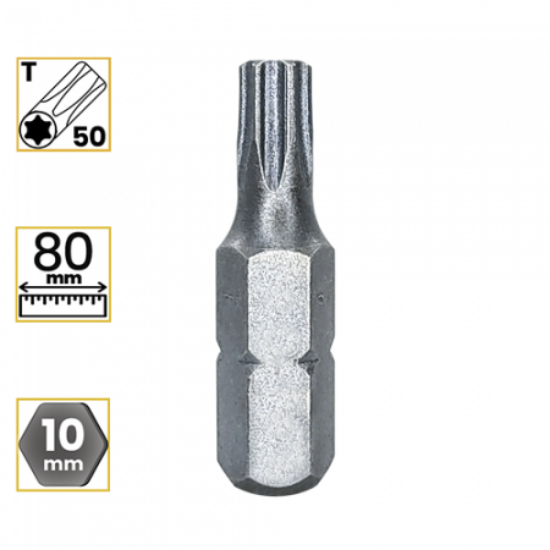 Imagem de BITS TORX LONGO PREMIUM T50 - Enc. 10mm x 80mm