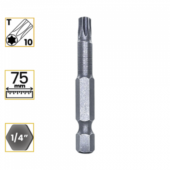 Imagem de PONTA TORX T10 - Enc. 1/4" x 75mm [C/10]