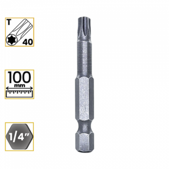 Imagem de PONTA TORX T40 - Enc. 1/4" x 100mm [C/10]