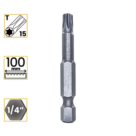 Imagem de PONTA TORX T15 - Enc. 1/4" x 100mm [C/10]