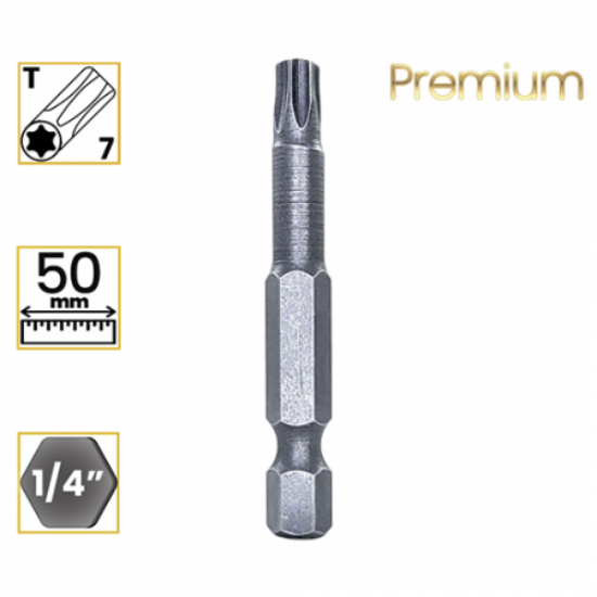 Imagem de PONTA TORX PREMIUM T7 - Enc. 1/4" x 50mm
