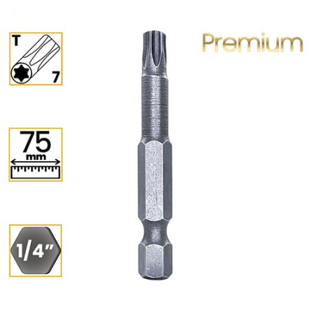Imagem de PONTA TORX PREMIUM T7 - Enc. 1/4" x 75mm