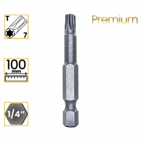 Imagem de PONTA TORX PREMIUM T7 - Enc. 1/4" x 100mm