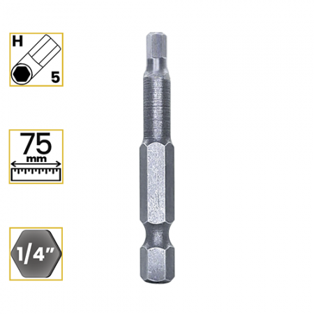 Imagem de PONTA ALLEN 5mm - Enc. 1/4" x 75mm [C/10]