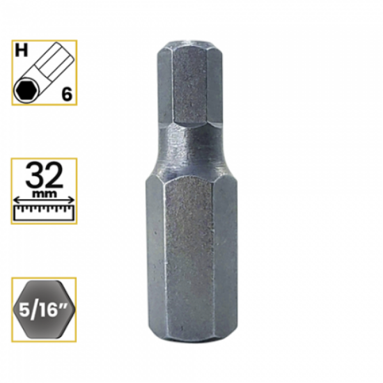 Imagem de BITS ALLEN CURTO PREMIUM 6mm - Enc. 5/16" x 32mm [C/10]