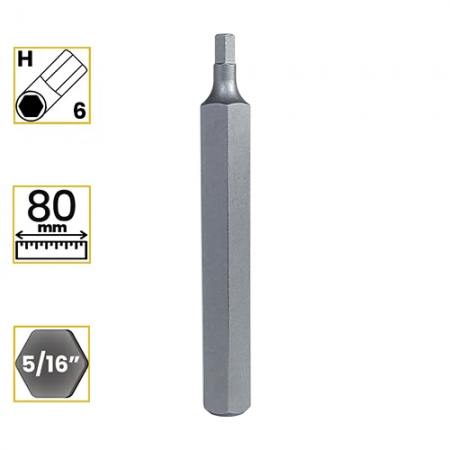 Imagem de BITS ALLEN LONGO PREMIUM 6mm - Enc. 5/16" x 80mm [C/10]