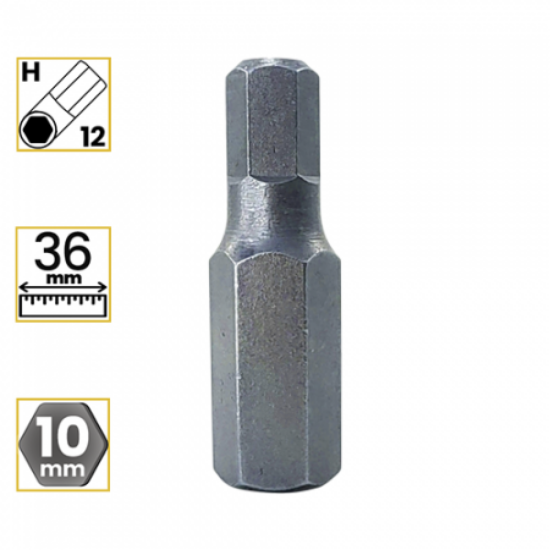 Imagem de BITS ALLEN CURTO PREMIUM 12mm - Enc. 10mm x 36mm