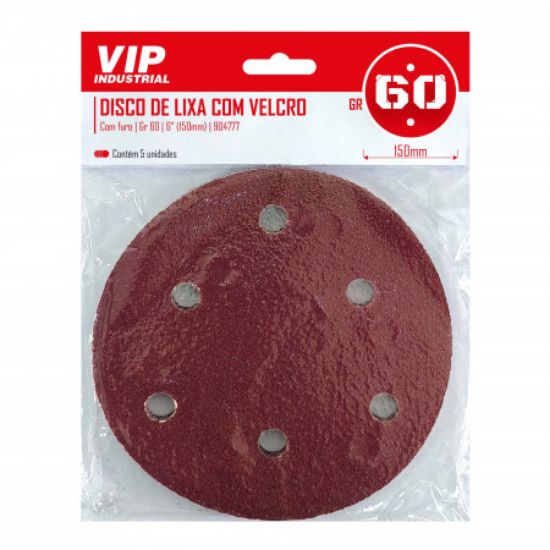 Imagem de DISCO DE LIXA C/ FURO - 6" (150m) GR 60 - C/5