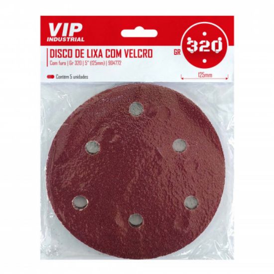 Imagem de DISCO DE LIXA C/ FURO - 5" (125m) GR 320 - C/5