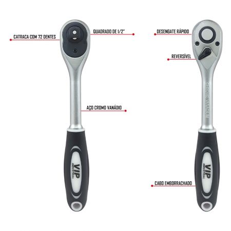 Imagem de CATRACA REVERSÍVEL PREMIUM - Enc. 1/2" [72 DENTES]