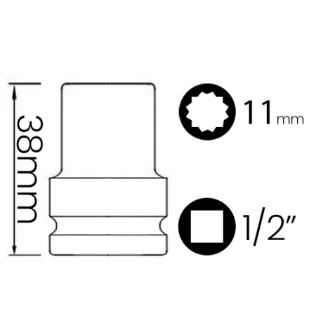 Imagem de SOQ EST MANUAL CURTO 11mm - Enc. 1/2" x 38mm