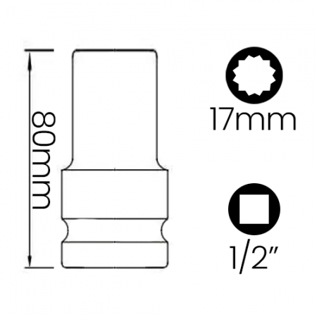 Imagem de SOQ EST MANUAL LONGO 17mm - Enc. 1/2" x 75mm