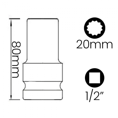 Imagem de SOQ EST MANUAL LONGO 20mm - Enc. 1/2" x 75mm