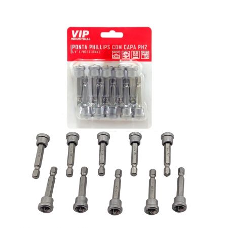 Imagem de PONTA PHILLIPS COM CAPA PH2 - Enc. 1/4" x 50mm [C/10]