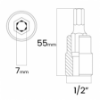 Imagem de SOQ ALLEN MANUAL CURTO 7mm - Enc. 1/2" x 55mm