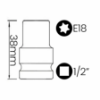 Imagem de SOQ TORX FÊMEA MANUAL CURTO E18 - Enc. 1/2" x 38mm