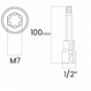 Imagem de SOQ RIBE MANUAL LONGO M7 - Enc. 1/2" x 100mm