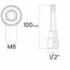 Imagem de SOQ RIBE MANUAL LONGO M6 - Enc. 1/2" x 100mm