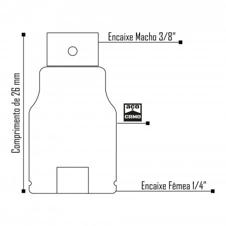 Imagem de ADAPTADOR DE IMPACTO - F 1/4" PARA M 3/8"