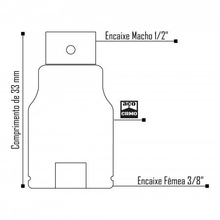Imagem de ADAPTADOR DE IMPACTO - F 3/8" PARA M 1/2"