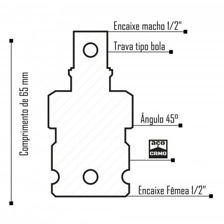 Imagem de JUNTA UNIVERSAL - Enc. 1/2" x 65mm