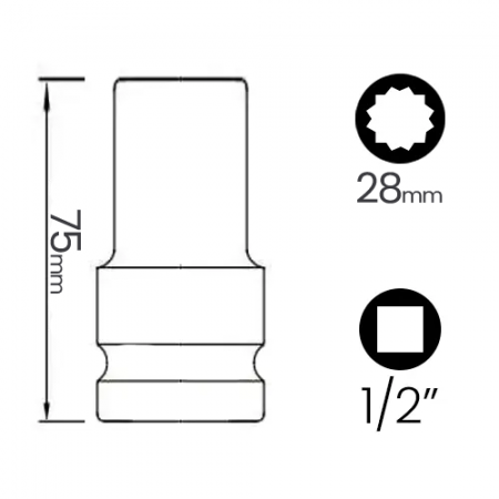 Imagem de SOQ EST MANUAL LONGO 28mm - Enc. 1/2" x 75mm