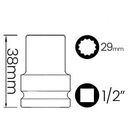 Imagem de SOQ EST MANUAL CURTO 29mm - Enc. 1/2" x 48mm