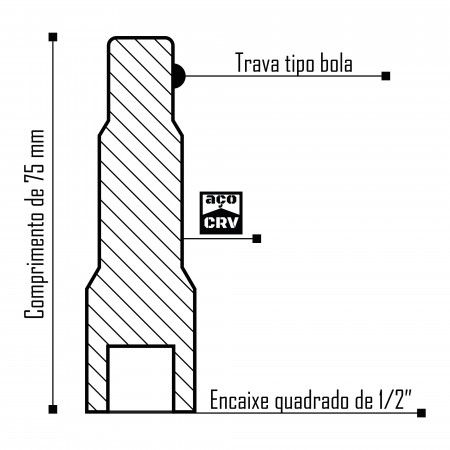 Imagem de EXTENSÃO MANUAL - Enc. 1/2" X 75mm