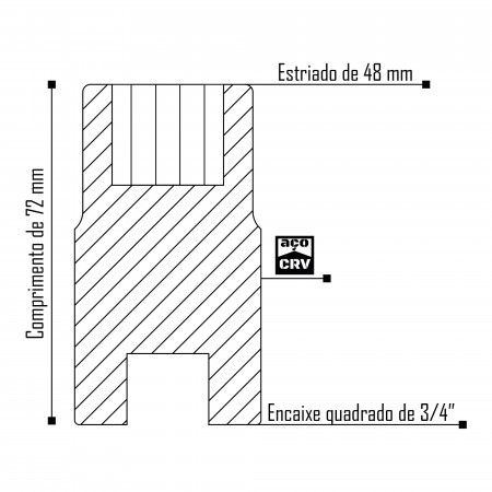Imagem de SOQ EST MANUAL CURTO 48mm - Enc. 3/4" x 72mm