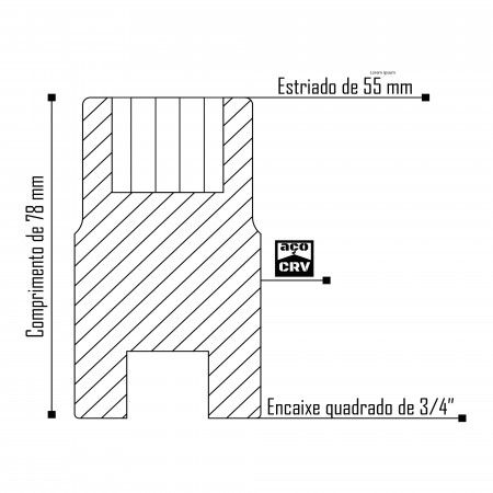 Imagem de SOQ EST MANUAL CURTO 55mm - Enc. 3/4" x 78mm