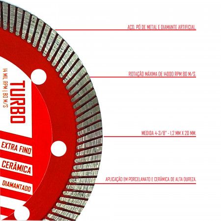 Imagem de DISCO CORTE DIAM TURBO 4-3/8" X 1,2MM